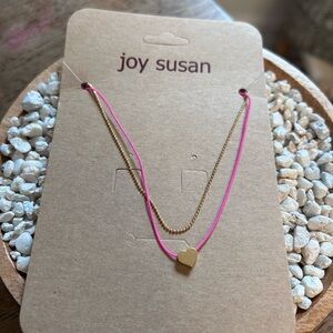Joy Susan Pink and Gold 2-in-1 Heart Necklace
